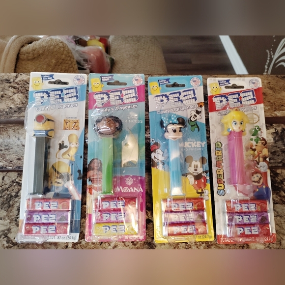 PEZ Other - PEZ Licensed Character Candy Dispenser Assortment - Blue, Black, Green, Pink